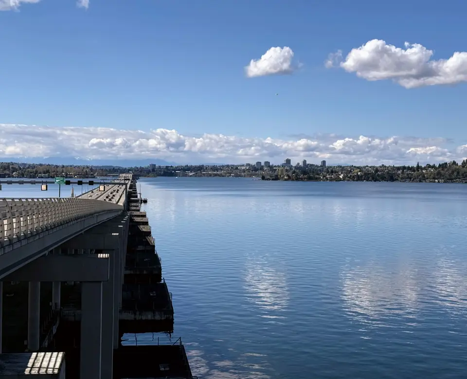 Lake Washington and the Eastside viewed from a cycling route